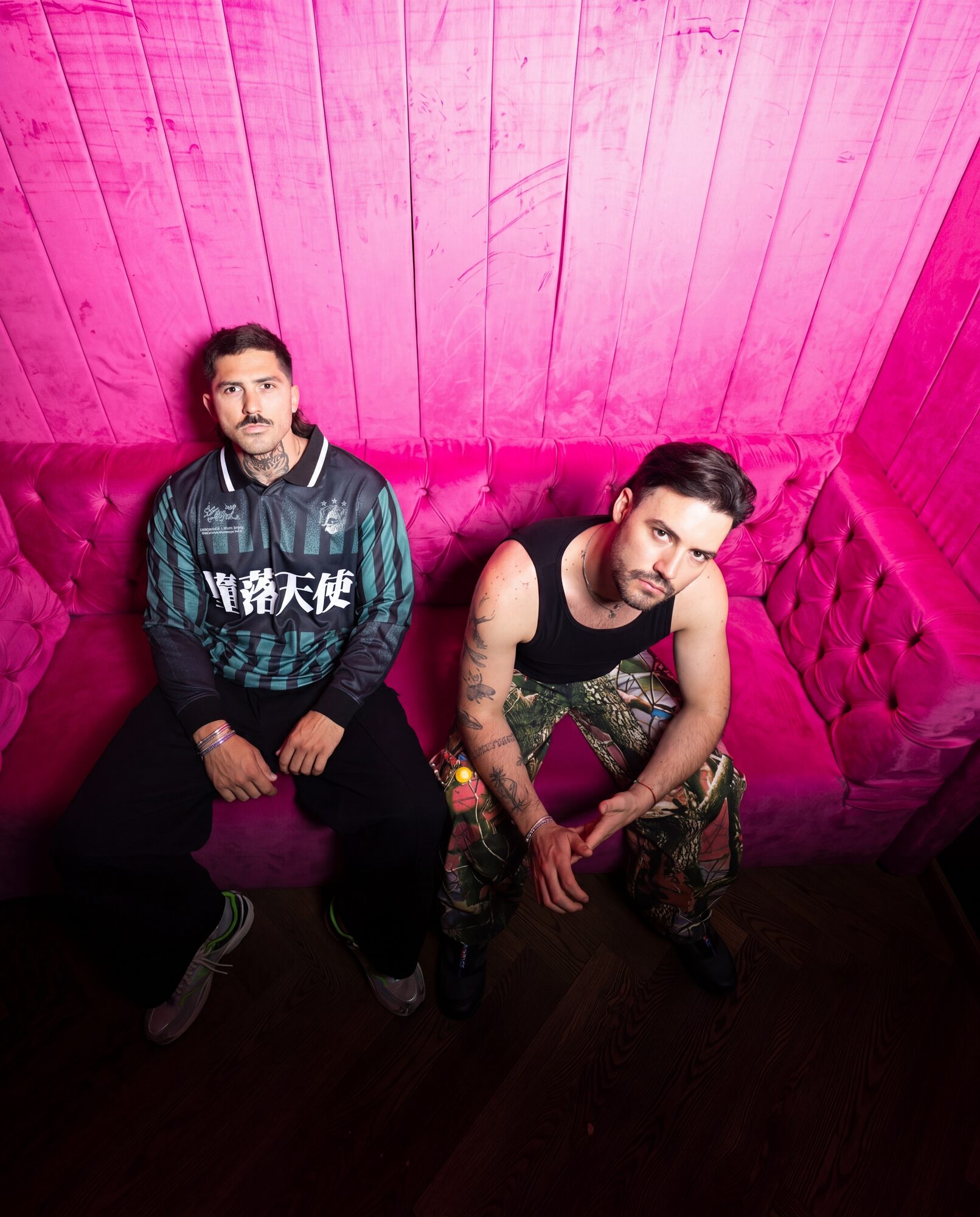 Tom & Collins — pink booth portrait